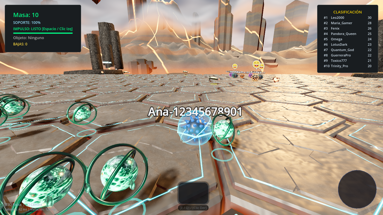 Partida de Collaps.io en la arena volcánica 3D
